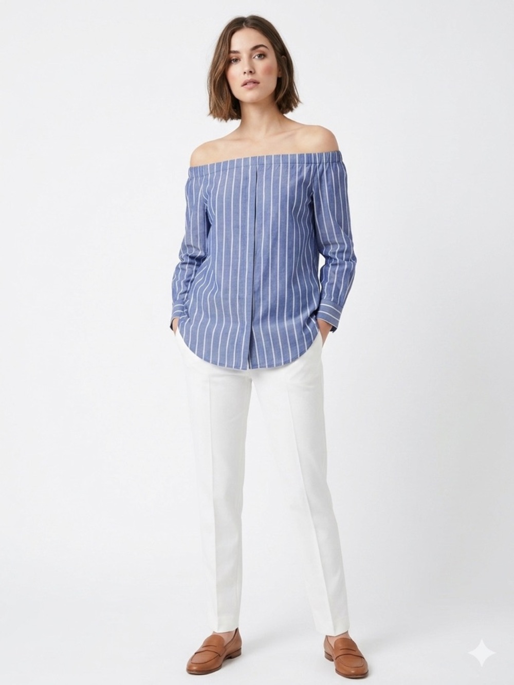 Equipment Femme Gretchen Off The Shoulder Blouse Size Small Preppy Coastal